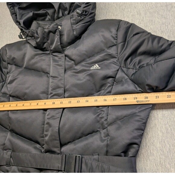 Adidas Long Down Padding 85 Black Puffer Jacket Size Medium - Picture 8 of 10